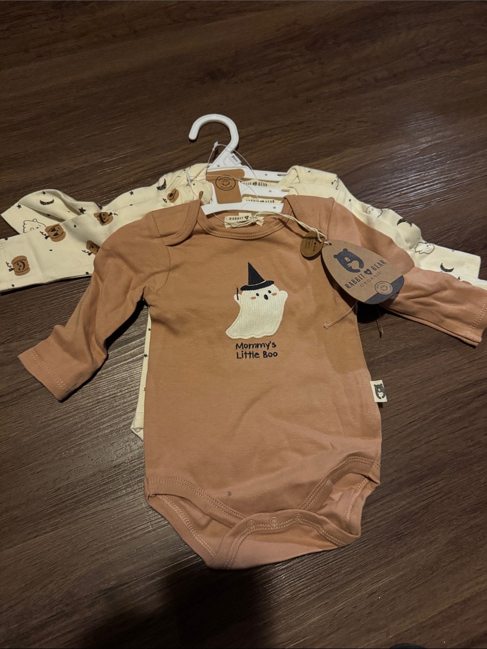 Rabbit Bear Organic NWT Long-Sleeve One-Piece Bodysuit  Mommy's Little 3 pack